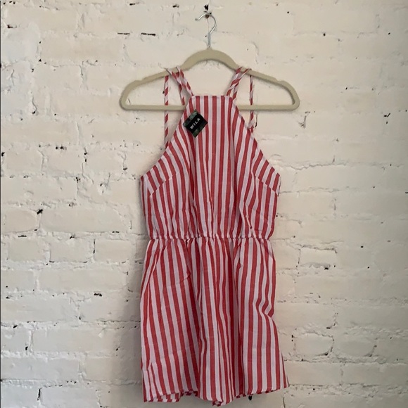 Red & White Stripe Romper M - Picture 4 of 8